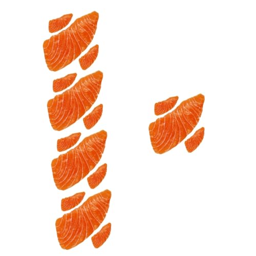 WOONEKY 15 STK Simulation Lachs Lachsförmige Modelle gefälschter Lachs im Restaurant hochzeitsdekoration schaukästen Dekorationen für Sushi-Teller realistischer gefälschter Lachs PVC von WOONEKY