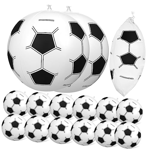 WOONEKY 15 Stück Teiliges Aufblasbarer Fußball Strandbälle Wasserdichte Bälle für Sommeraktivitäten im Schwimmbad und Am Strand für Spiele und Partys WOONEKY 15 Stück Teiliges Aufblasbarer Fußball Strandbälle Wasserdichte Bälle für Sommeraktivitäten im Schwimmbad und Am Strand für Spiele und Partys von WOONEKY