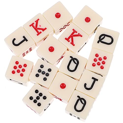 WOONEKY 15St Poker Würfel familienspiele Family Game boardgame spielset partyspiele Alphabet-Würfel Partygeschenke Lügner Würfel Requisite tragbare Pokerchips Poker-Würfel-Requisite Acryl von WOONEKY