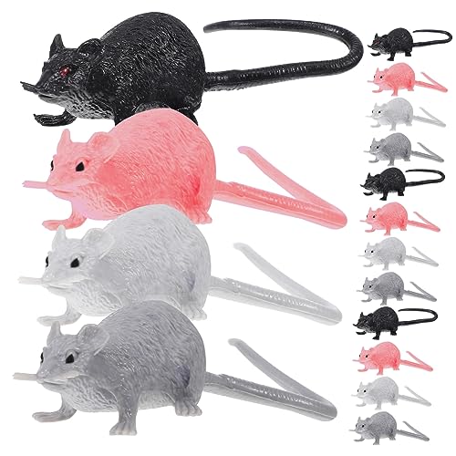 WOONEKY 16 Stück Gruselige Ratten Aus Kunststoff Künstliche Rattenmaus Deko Requisiten Realistische Ratten von WOONEKY
