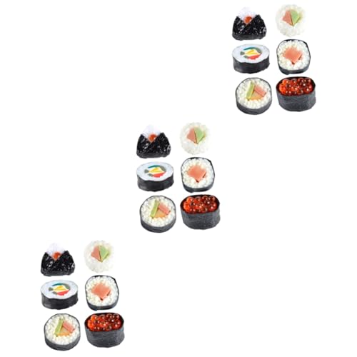 WOONEKY 18 STK Sushi-Simulation lebensechtes Japanisches Essensmodell Japanisches Sushi gummiartiges Sushi sushirolle Sushi roll künstliches Japanisches Essen falsches Sushi-Dekor PVC von WOONEKY