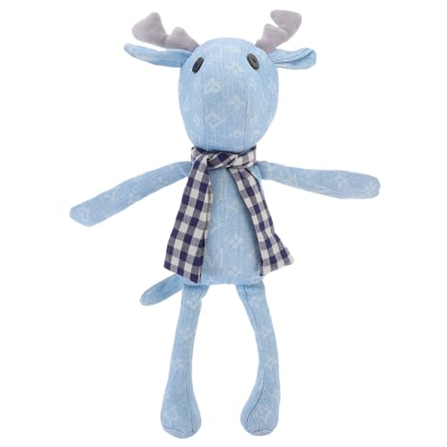 WOONEKY 1Stk Elchpuppe Kinder Kuscheltier niedliche weihachtsdeko Flauschige Kuscheltiere Krippenspielzeug für Kinder Weihnachtselch Spielzeug gefüllte Puppe PP Baumwolle Blue von WOONEKY