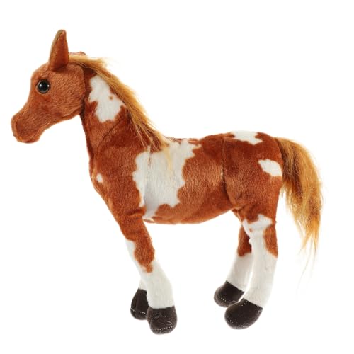 WOONEKY 1Stk kleine Ponypuppe plüschpferd Spielzeug Pferde Geburtstagsgeschenk Kind tierisches Plüschtier realistisches Nutztier schönes Pferdespielzeug Tier Stofftier PP Baumwolle Brown von WOONEKY