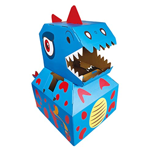 WOONEKY 1stk Dinosaurier-Modell Pädagogisches Spielzeug Kinderkleider Kleinkindspielzeug Dinosaurier-kostüm-Outfit Dinosaurier-karton Kinder Rätsel Kinderkostüm Lernspielzeug Blue Papier von WOONEKY