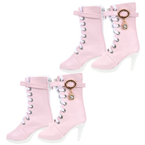 WOONEKY 2 Paar Puppen High Heels Kinder Absätze Mini Babypuppen Miniatur Puppenstiefel Für Puppen Kinderanzug Puppen Miniatur Stiefel High Heels Für Kinder Puppen Plateauschuhe von WOONEKY