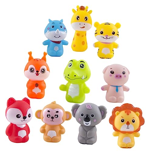 WOONEKY 2 Sätze Fingerpuppe Puppen Fingertierspielzeug Tierfiguren Fingerspielzeug Frühpädagogisches Spielzeug Geburtstagsgeschenke Für Kinder Kinderspielzeug Spielzeuge Vinyl von WOONEKY