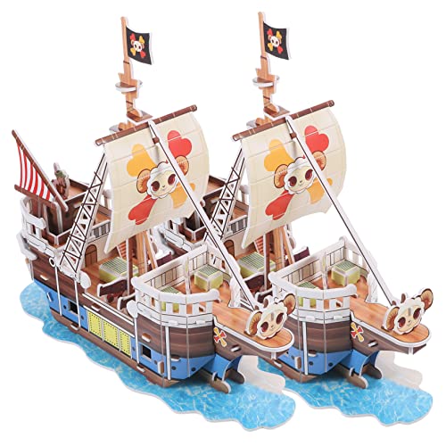 WOONEKY 2 Sätze Piratenschiff-Puzzle Puzzles für Erwachsene Bausteine ​​für Erwachsene familienspiele Family Games Papierpuzzle für das Gehirn von Erwachsenen Modellbausätze für Erwachsene von WOONEKY