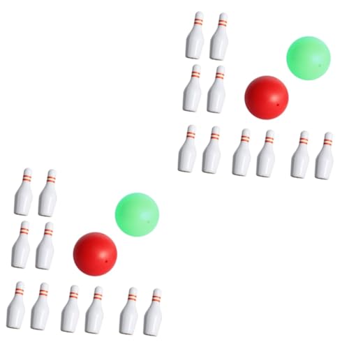 WOONEKY 2 Sätze Puppenhaus-Bowling Spielzeug Bowlingspiel für Kinder Miniatur-Haussport Miniatur-Sportmodell Miniatur-Bowlingkugel kleine Bowlingspiele Miniaturmodell kleine Kegelbahn von WOONEKY