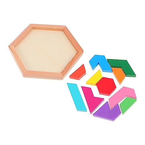 WOONEKY 2 Sätze Puzzle-bausteine Tangram-Puzzles Für Erwachsene Tangram-rätsel Für Tangram-Form-Puzzle Spielzeug Sechseck-Puzzle Colorful Umweltfreundliche Farbe Auf Wasserbasis von WOONEKY