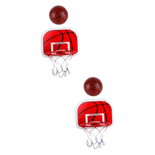 WOONEKY 2 Sätze hängender Basketballkorb Kinderspielzeug Kleiner Basketball für Kinder Spielzeug für Kinder Toys Basketballkorb für Kinder Jungs-Spielzeug Basketballset für Jungen rot von WOONEKY