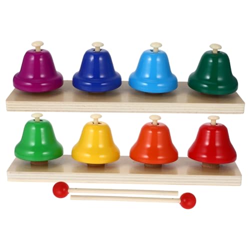 WOONEKY 2 Satz Musikglockenspielzeug Glocken Für Kinderschlaginstrumente Kinder Schütteln Die Glocke Glocken Spielzeug Schlaginstrument Für Kinder Kleine Musikspielzeuge Holzsockel von WOONEKY