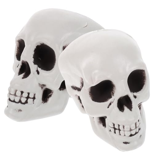 WOONEKY Halloween Deko Realistische Skelett Köpfe Als Gruselige Ornamente Für Geisterhäuser Und Party Zubehör Perfekte Halloween Skull Accessoires von WOONEKY