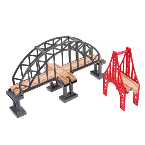 WOONEKY 2 Stück Holz Plastik Zugbrücke Stabiles Modell mit Brückenpfeilern Robustes Eisenbahn Zubehör für Schienen Passend für Holzeisenbahn WOONEKY 2 Stück Holz Plastik Zugbrücke Stabiles Modell mit Brückenpfeilern Robustes Eisenbahn Zubehör für Schienen Passend für Holzeisenbahn von WOONEKY