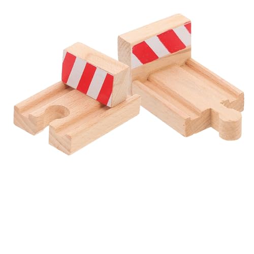 WOONEKY 2 Stück Holz Zugschienen Stopper für DIY Eisenbahn Zubehör Stabile Holzschienen Eisenbahnstrecke für Kreatives und Gleisbau WOONEKY 2 Stück Holz Zugschienen Stopper für DIY Eisenbahn Zubehör Stabile Holzschienen Eisenbahnstrecke für Kreatives und Gleisbau von WOONEKY