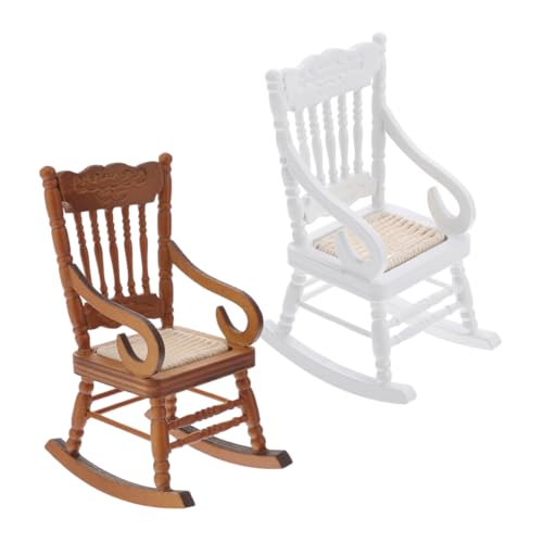 WOONEKY 2 Stück Maßstab Holz Puppenhaus Zubehör Vintage Design Braun Weiß für Weihnachtsdeko und Sammler WOONEKY 2 Stück Maßstab Holz Puppenhaus Zubehör Vintage Design Braun Weiß für Weihnachtsdeko und Sammler von WOONEKY