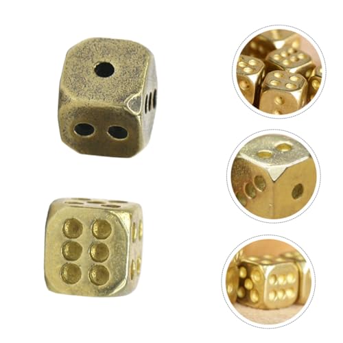 WOONEKY 2 Stück Messing Würfel aus Massivem Kupfer mit Runden Kanten Langlebig und Leise als Club Dice Bar Spielzubehör Geschenkidee für Würfelspiele und Rollenspiele WOONEKY 2 Stück Messing Würfel aus Massivem Kupfer mit Runden Kanten Langlebig und Leise als Club Dice Bar Spielzubehör Geschenkidee für Würfelspiele und Rollenspiele von WOONEKY