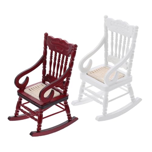 WOONEKY 2 Stück Miniatur Holz Schaukelstuhl Puppenhaus Möbel Stabile Holzbauweise Leichte Miniatur für Kreative Bastelprojekte und Kleine Landschaftsdekorationen WOONEKY 2 Stück Miniatur Holz Schaukelstuhl Puppenhaus Möbel Stabile Holzbauweise Leichte Miniatur für Kreative Bastelprojekte und Kleine Landschaftsdekorationen von WOONEKY