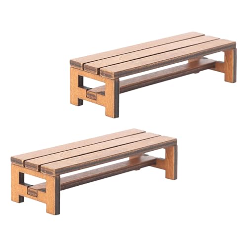 WOONEKY 2 Stück Miniatur Holzstuhl Miniaturmöbel Puppenhaus Deko Kleine Gartenbank für Puppenhaus Schlafzimmer Wohnzimmer Zubehör WOONEKY 2 Stück Miniatur Holzstuhl Miniaturmöbel Puppenhaus Deko Kleine Gartenbank für Puppenhaus Schlafzimmer Wohnzimmer Zubehör von WOONEKY