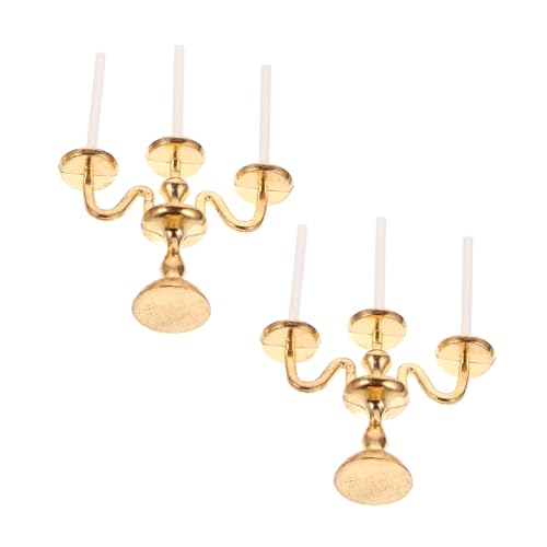 WOONEKY 2 Stück Miniatur Kerzenständer Miniaturhaus Deko aus Realistische Mini Kerzenlampe Detailgetreu für Puppenhaus und Miniatur szenen Dekoratives Geschenk für Bastler WOONEKY 2 Stück Miniatur Kerzenständer Miniaturhaus Deko aus Realistische Mini Kerzenlampe Detailgetreu für Puppenhaus und Miniatur szenen Dekoratives Geschenk für Bastler von WOONEKY