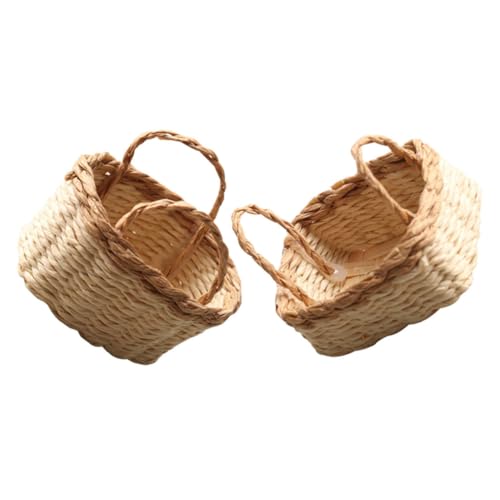 WOONEKY 2 Stück Miniaturkorb Set Handgewebt Mini Puppenhaus Dekoration Feine Details Originelles Spiel Miniaturmöbel Zubehör Für Kleine Hausornamente WOONEKY 2 Stück Miniaturkorb Set Handgewebt Mini Puppenhaus Dekoration Feine Details Originelles Spiel Miniaturmöbel Zubehör Für Kleine Hausornamente von WOONEKY