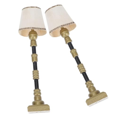 WOONEKY 2 Stück Puppenhaus Stehlampe Mini Lampe Miniatur Stehlampe Dekoratives Mini Licht Mini LED Stehlampe Mikro Landschaftsmodell Mini Stehlampe Mini Licht Für Puppenhaus von WOONEKY