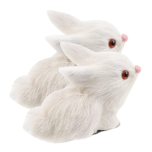 WOONEKY 2 Stück Realistische Plüschkaninchen Deko Lebensechte Furry Rabbit Ornamente für Kinderzimmer und Klassenzimmer Spielzeuge und Kreative Wohnaccessoires WOONEKY 2 Stück Realistische Plüschkaninchen Deko Lebensechte Furry Rabbit Ornamente für Kinderzimmer und Klassenzimmer Spielzeuge und Kreative Wohnaccessoires von WOONEKY