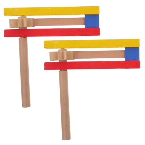 WOONEKY 2 Stück Teiliges Holz Castanet mit Langem Griff Selbstrotierendes Schlaginstrument für Pädagogisches Percussion für Rhythmus und Taktübungen im Kindergarten und Musikunterricht WOONEKY 2 Stück Teiliges Holz Castanet mit Langem Griff Selbstrotierendes Schlaginstrument für Pädagogisches Percussion für Rhythmus und Taktübungen im Kindergarten und Musikunterricht von WOONEKY