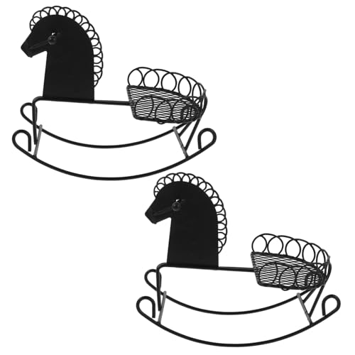 WOONEKY 2 Stück Teiliges Miniatur Schaukelpferd Holzfigur Schwarz Handgefertigte Puppenhaus Dekoration Filigranes Design Vielseitig Nutzbar als Fotorequisite WOONEKY 2 Stück Teiliges Miniatur Schaukelpferd Holzfigur Schwarz Handgefertigte Puppenhaus Dekoration Filigranes Design Vielseitig Nutzbar als Fotorequisite von WOONEKY