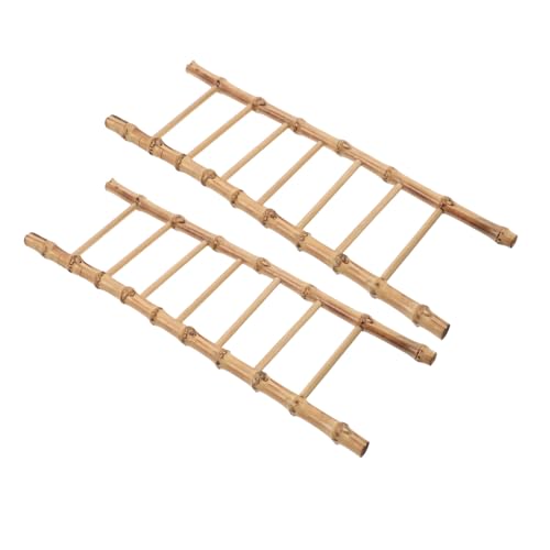 WOONEKY 2 Stück Teiliges Miniaturleiter Set aus Bambus Vintage Miniatur Dekoration für Puppenhausmöbel Langlebige Detailgetreue Miniaturleiter für DIY Garten und Landschaftsmodelle WOONEKY 2 Stück Teiliges Miniaturleiter Set aus Bambus Vintage Miniatur Dekoration für Puppenhausmöbel Langlebige Detailgetreue Miniaturleiter für DIY Garten und Landschaftsmodelle von WOONEKY