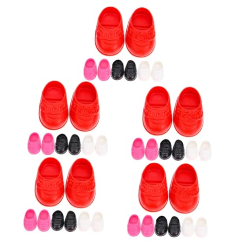 WOONEKY 20 Flache Schuhe Mädchenspielzeug Mini-Spielzeug Puppenkleidung kinderspielzeug Kinder Spielzeug Spielzeug Miniaturpuppenschuhe Puppe dekorative Schuhe Plastik von WOONEKY