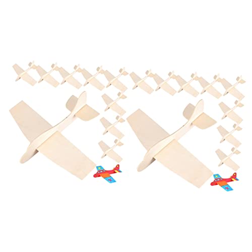 WOONEKY 20 STK Leere Holzflugzeuge Zusammenbauen und Dekorieren des Flugzeugs 3D-Fahrzeugmodell Spielzeuge Kinder bastelset basteln für Kinder Flugzeugspielzeug für Kinder Flugzeugmodell von WOONEKY