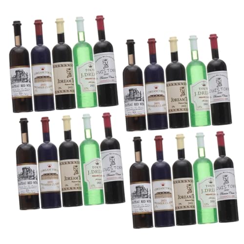 WOONEKY 20 Stück Teiliges Miniatur Weinflaschen für Puppenhäuser Realistische Dekoration für Mini Küchen Bars und Partys Robuste und Sichere Kunststoffflaschen für Kreative Gestaltung WOONEKY 20 Stück Teiliges Miniatur Weinflaschen für Puppenhäuser Realistische Dekoration für Mini Küchen Bars und Partys Robuste und Sichere Kunststoffflaschen für Kreative Gestaltung von WOONEKY