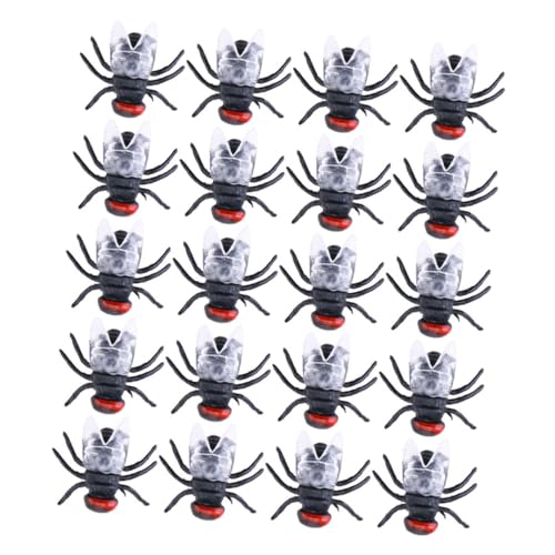 WOONEKY 200 STK Künstliche Fliege Halloween Künstlich Halloween-dekor Fliegt Gefälschte Insekten Gefälschte Fehler Streiche Kniffliges Spielzeug Seltsames Spielzeug Spielzeuge PVC Black von WOONEKY