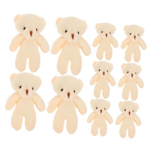 WOONEKY 20St Mini-Bär Mini-Abschlussbär Multifunktionaler Bärenanhänger kleine Bärenpuppe Spielzeug winzig Little Bear tragbare Bärenfiguren Schlüsselanhänger Bärenanhänger Stoff Beige von WOONEKY