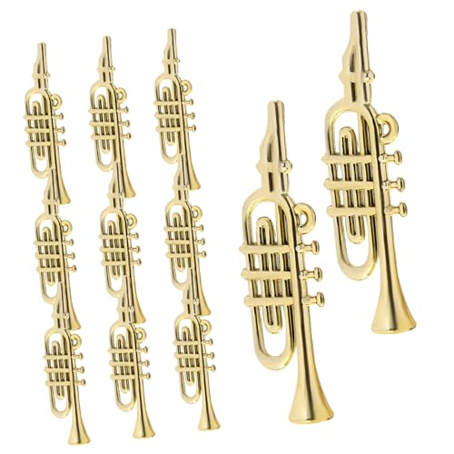 WOONEKY 20st Mini-musikinstrumentenmodell Girlande Weihnachtsschmuck Weihnachtsdeko Golddekor Kleines Instrument Für Party Weihnachtsminiaturen Mini-instrumentenmodelle Plastik von WOONEKY