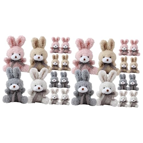 WOONEKY 24 STK Hase Schlüsselanhänger Mini-plüschkaninchen Mini-hase Plüsch Süß Schlüsselanhänger-partygeschenke Minihase Kuscheltier Hase Plüschhase Mini Stoffhase Pp Baumwolle von WOONEKY