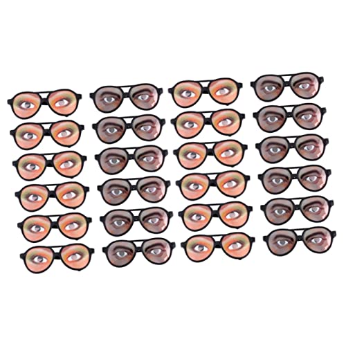 WOONEKY 24 Stk Brille Verkleiden Coole Brille Mit Rahmen Und Witzaugen Partybrille Neuartiges Streich-halloween-spielzeug Lustige Brille Kostüm Brillen Urkomische Brille Für Kinder Gläser von WOONEKY