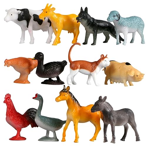 WOONEKY 24 Stück Bauernhof Tierfiguren Set Realistische Simulierte Tiere Für Früherziehung Und Partydekoration Ideal Für Jungen Und ädchen von WOONEKY