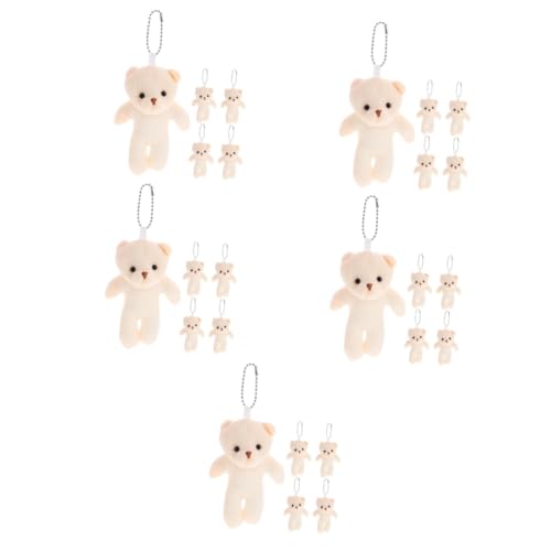 WOONEKY 25 STK Teddybär-Puppe Plüschbärenspielzeug Plüsch Kleiner Gelenkbär Gegliederte Bärenpuppe Plüsch Kleiner Bär Mini-kuschelbär Mini-bärenfiguren Kleine Bären Pp Baumwolle Beige von WOONEKY