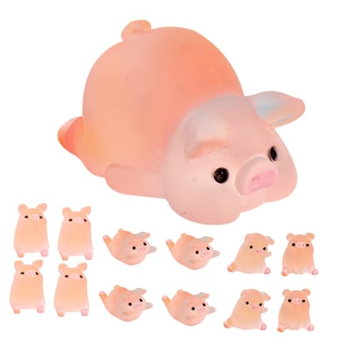 WOONEKY Hausschweinchen Glücksschweinchen Figuren Miniatur Figuren Aus Resin Tierische Deko Für Mini Gärten Bunte Schweinchen Ornamente Im Gemischten Stil Perfekt Für DIY Projekte Und Sammlungen von WOONEKY