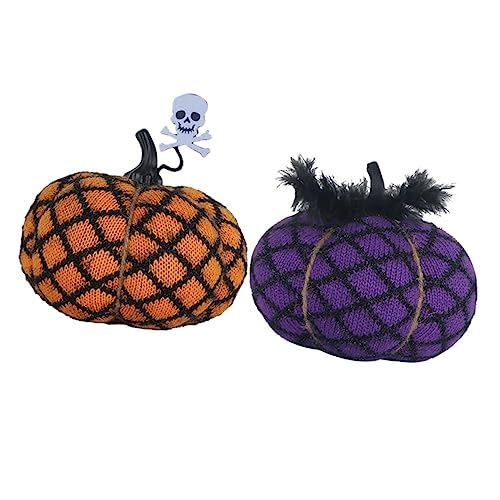 WOONEKY 2Pcs Kinder Halloween Kürbisspielzeug Halloween Plüschspielzeug Kürbis Entzückender Kürbiskissen Kürbis Flauschiges Spielzeug Halloween Kürbisspielzeug Kürbisspielzeug von WOONEKY