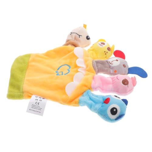 WOONEKY 2St Finger Puppen Abdeckung Fingerpuppenhandschuh Tierfingerpuppen für Kleinkinder interaktives Spielzeug Kinder Puppen Toys Kinderspielzeug schöne Fingerpuppen PP Baumwolle Yellow von WOONEKY