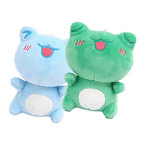 WOONEKY 2St Frosch Schlüssel Bund Flauschiger Schlüsselanhänger Mini-Kuscheltiere Kuscheltiere für Kinder Auto schlüsselanhänger Damen Schlüsselanhänger Geldbörse Charme PP Baumwolle von WOONEKY