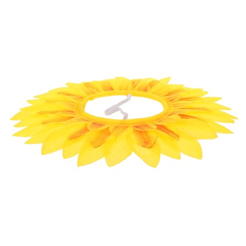 WOONEKY 2St Sonnenblumenkopfbedeckung Kinderhaube Blumengesichtskostüm Mann halloween costume halloween kleidung Halloween-Sonnenblumen-Kopfbedeckung Sonnenblumen-Gastgeschenke Seidentuch von WOONEKY