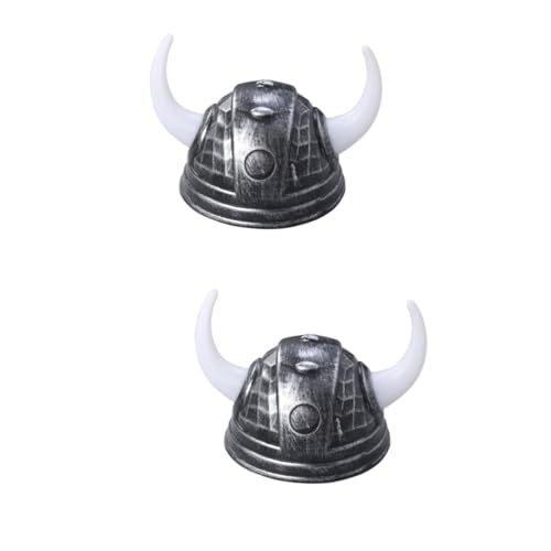 WOONEKY 2St Stierhornhüte hühner spielzeug Ochsenhornhelm Wikingerkostüm Männer Wikinger Krieger Helm gehörnter Helm Wikinger Schild Büffelhüte Hornhüte für Halloween Wikingerhüte Black von WOONEKY