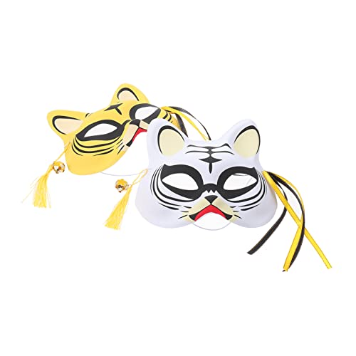 WOONEKY 2St Tiger Maske halloween masken halloweenmaske Tiermotiv Partymaske Maskenspiel Paar Maskerade Mini-Tiger Tiger-Maske-Cosplay Cosplay-Zubehör Maskerade Tiermaske Partyzubehör PVC von WOONEKY