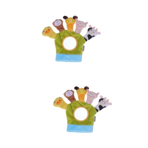 WOONEKY 2St tierische Handpuppe Zoopuppen für Kinder Tierhandpuppen Plüsch Fingerpuppen Kinder Fingerpuppen Märchenpuppe Animal-Design weihachtsdeko qridor Spielzeug -Plüschtier Green von WOONEKY