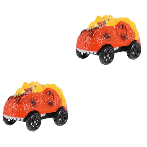 WOONEKY 2st Dinosaurier-Auto Elektroauto Für Kinder Ferngesteuertes Rennauto Ferngesteuerter LKW Ersatz-schienenwagen Kinder Elektrofahrzeuge Rennwagen Blitzspielzeug Mini Auto Orange Abs von WOONEKY