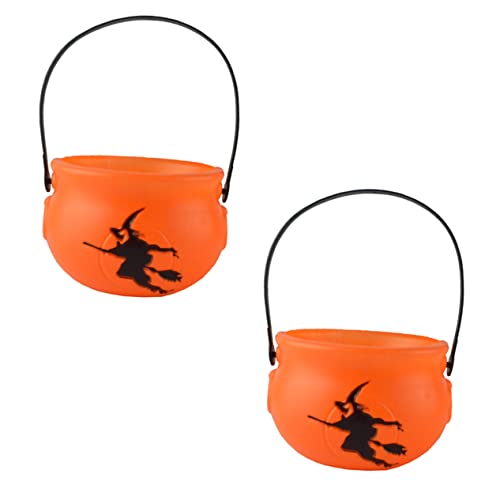 WOONEKY 2st Halloween Hexeneimer Kürbis Eimer Halloween-süßigkeits-eimer-halter Tragbare Eimer Für Kinder Behälter Für Süßigkeiten-snacks Halloween-süßigkeiten-eimer-halter Plastik von WOONEKY