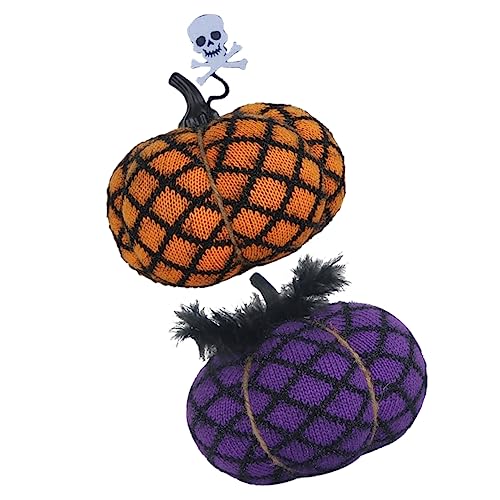 WOONEKY 2st Halloween-kürbisspielzeug Für Kinder Kürbiskissen Plüsch Schönes Kürbiskissen Halloween- Gefälscht Gefülltes Kürbisspielzeug Halloween-dekor Falscher Jack o Polyester von WOONEKY